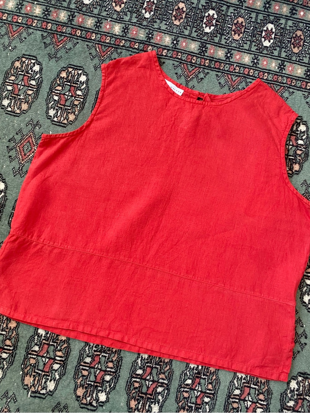 Bryn Walker linen Isola sleeveless top in red